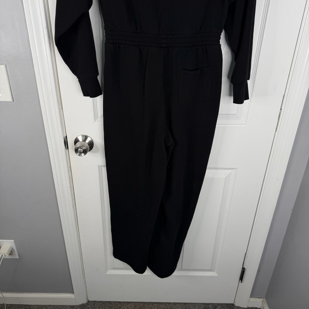 Sz M VS PINK NWOT $69 Ivy Fleece Hooded Jumpsuit Hoodie Black - Picture 11 of 12